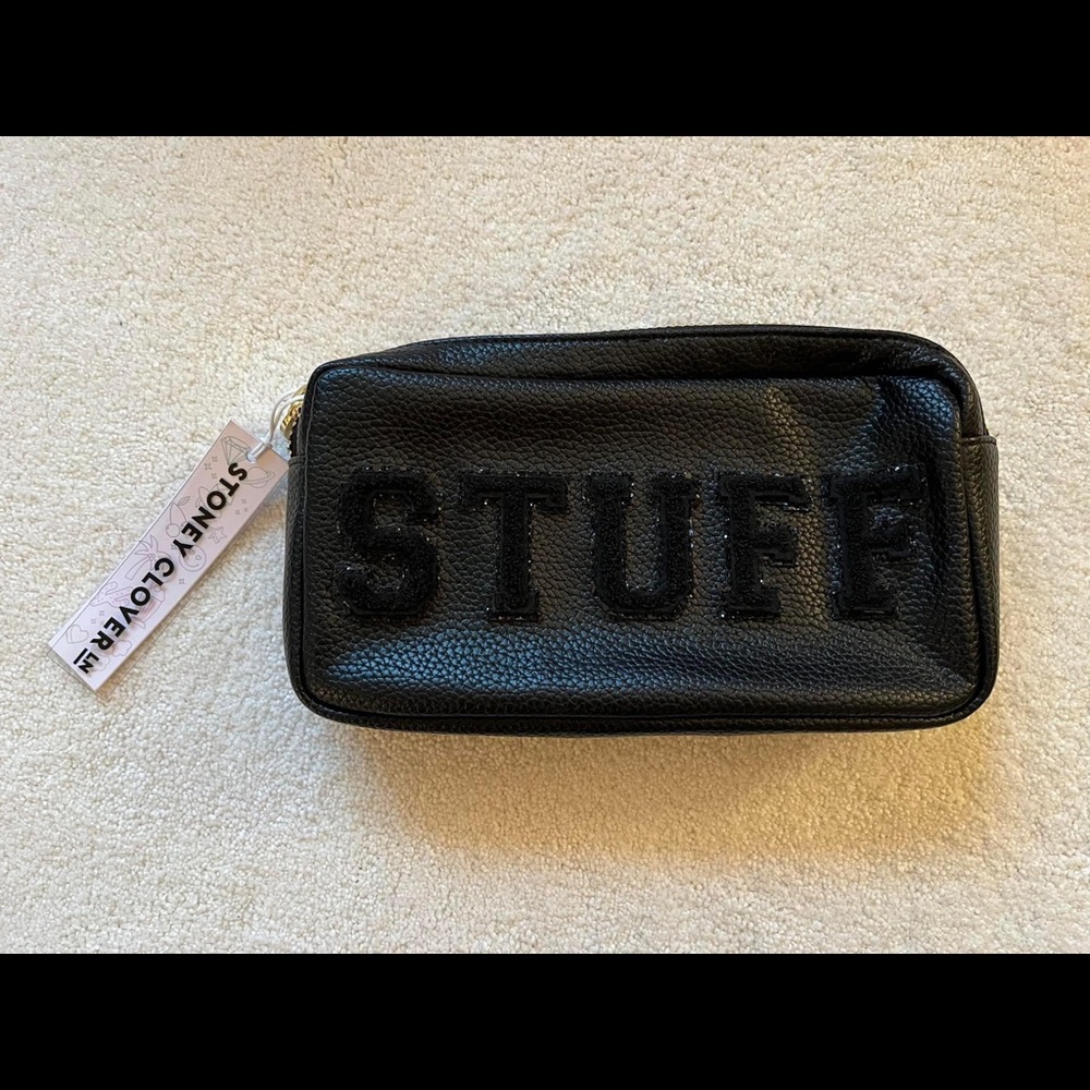 Stoney Clover Lane Leather Black Small Pouch “STUFF” BNWT